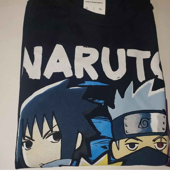 Naruto Shippuden Adult Black Tee Shirt Size Anime Kakashi Sasuke - Picture 2 of 7